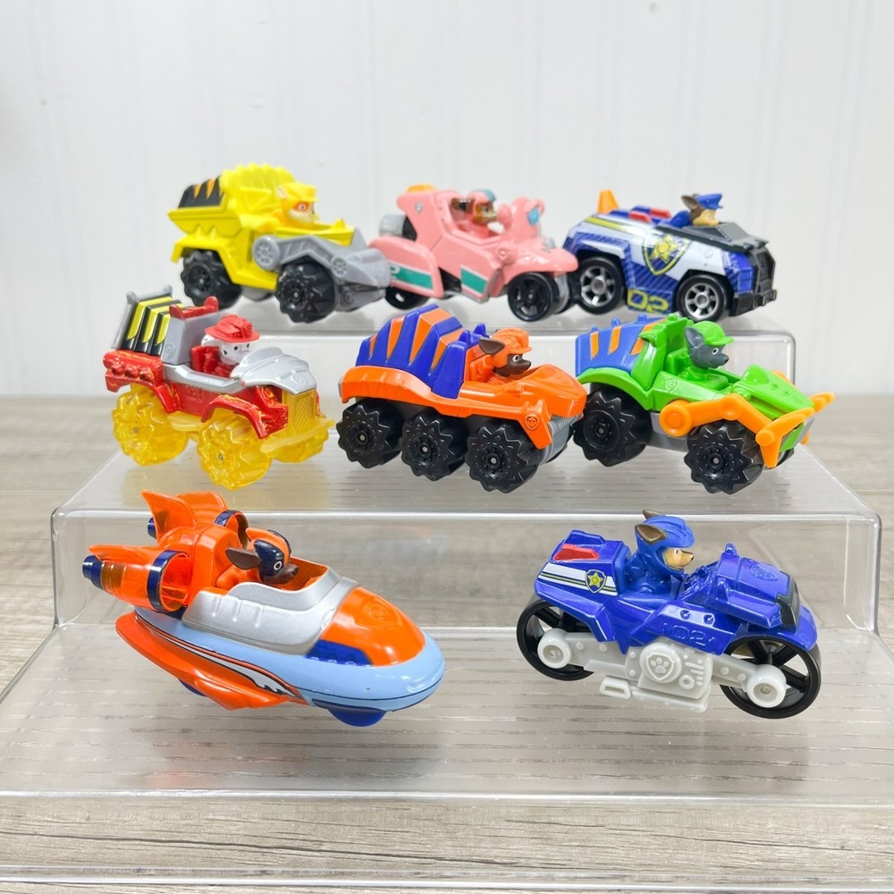 Nickelodeon Paw Patrol True Metal Diecast Lot of 8 Vehicles Cars Rocky Skye